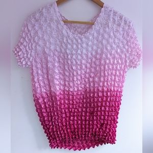 90s Popcorn Top Pink Ombre One-Size
